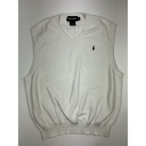Vintage Polo Golf Ralph Lauren Preppy Sweater Vest XL White